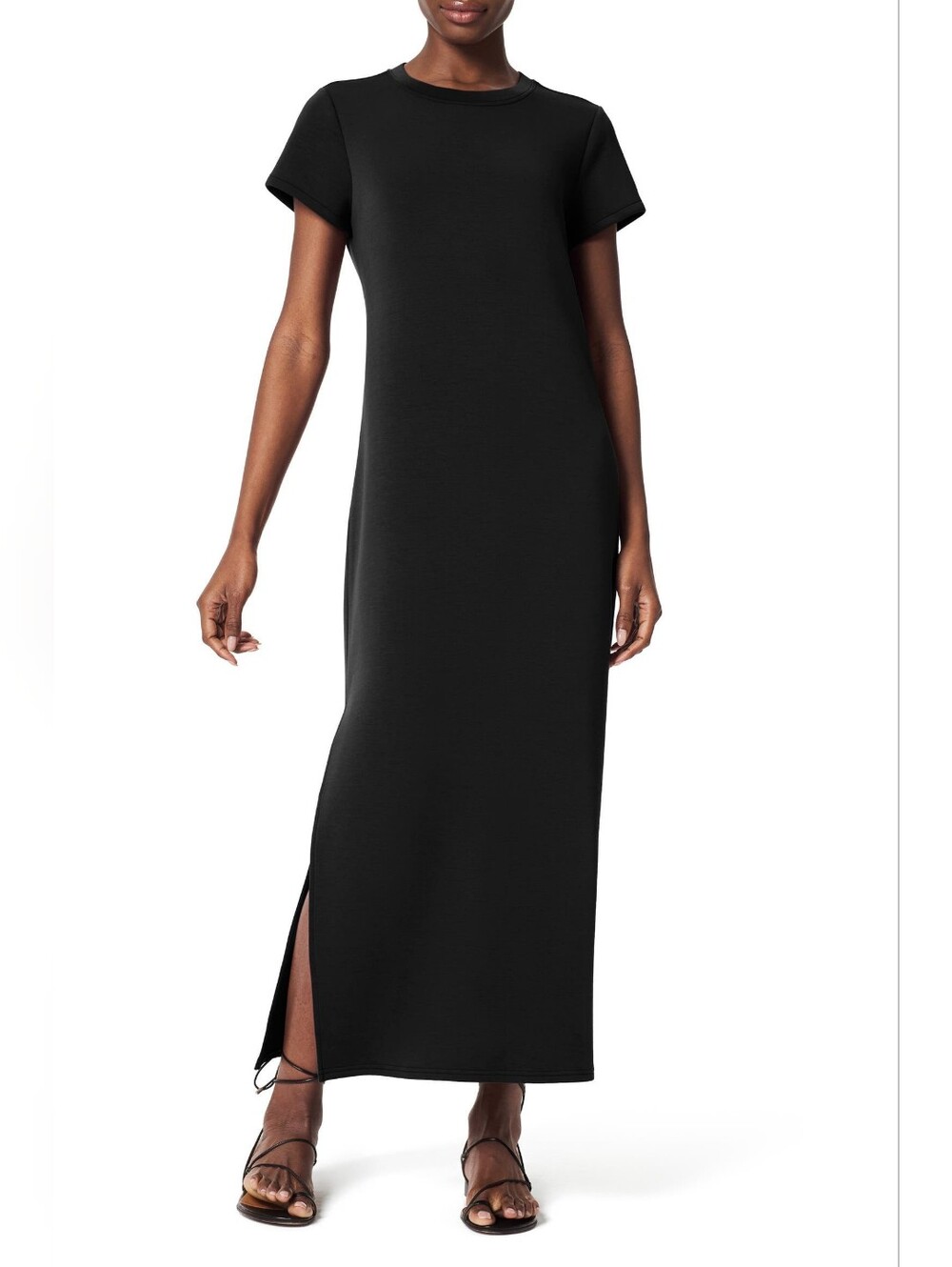 Spanx AirEssentials Side Slit Maxi Dress Very Black Size Small